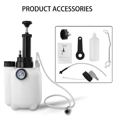 Image de Pompette de purge de liquide de frein - Kit de purge manuelle de liquide de frein - Capacité de 3 l - Adaptateur de 85 mm - Pour les garages automobiles et l'entretien