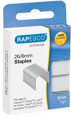 Produktbild von RAPESCO Heftklammern 26/6 mm verzinkt 2.000 Stück