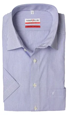 Produktbild von Marvelis - Modern Fit - Herren 1/2 Arm - Hemd, (775412), Größe:48, Farbe:blau gestreift (15)