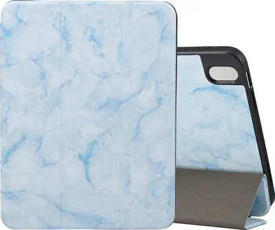Produktbild von Mobigear Tri-Fold Marble iPad Air 11 Zoll (2025) Hülle Klapphülle + Stifthalter - Blau