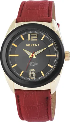 Produktbild von Akzent Herrenuhr mit Kunstlederionsarmband