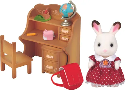 Produktbild von Sylvanian Families Schokoladenhasen Schwester mit Schreibtisch