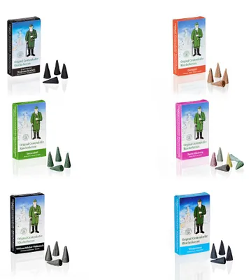 Produktbild von Crottendorfer Räucherkerzen 6er Set Wintertraum/Bunte Mischung/Zimtapfel/Weihnachtsduft/Weihrauch/Tanne - Inhalt jeweils 24 Stück, Größe M (Standard)