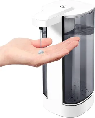 Produktbild von Elektrische Flüssigseifen-Dispenser, ladebar, kontaktlos, 500 ml Fassungsvermögen, 4 einstellbare Dosierstufen, Wandmontage und wasserdicht, geeignet für Badezimmer und Küchen.