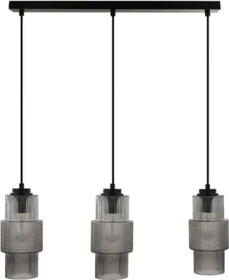 Produktbild von HOME DELUXE Hängeleuchte aus Glas YUKI - Rauchgrau | Pendelleuchte Hängelampe Deckenleuchte
