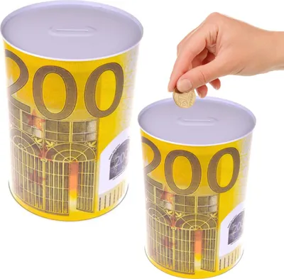 Zdjęcie produktu dla Metalowa skarbonka na banknoty 200 euro 16,5 x 12 cm