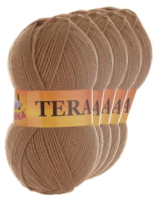 5 x 100g Strickgarn TERA Uni 027 karamell