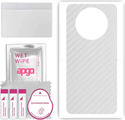 Produktbild von apgo Rückseite Schutzfolie, Skin, kompatibel mit Realme 11, Hinten Displayschutzfolie aus Vinylfolie, kratzfest, einfache Montage - Transparenter Kohlenstoff