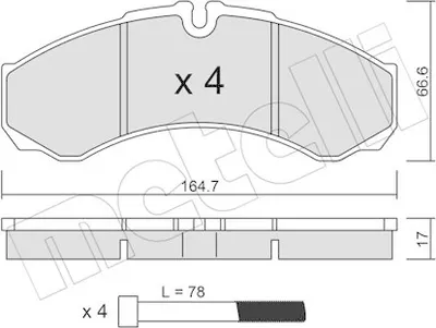 Produktbild von METELLI Bremsbeläge Satz Vorne Bremsklötze für IVECO DAILY III Pritsche/Fahrgestell 22-0212-3