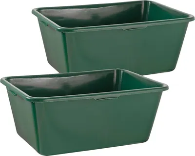 Produktbild von 2x Wildwanne 90 Liter Wanne XXL Jagdwanne - Kunststoffwanne Plastikwanne stapelbar grün - lebensmittelecht, als Futterwanne oder Pferdetränke geeignet