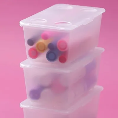 Produktbild von IKEA GLIS Box mit Deckel - stapelbar- transparent 17x10cm 3er Set
