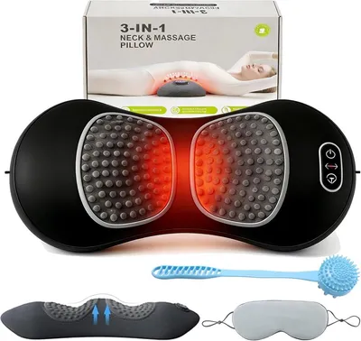 Image de Appareil de massage pour le dos - Système de massage 3-en-1 - 59 x 8 x 8 cm - Noir
