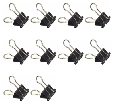 Produktbild von 10x Büroklammer Heftklammer Binder Clips 19mm Dokumenten Klammer