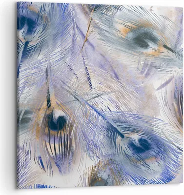 Produktbild von Bild auf Leinwand - Leinwandbild - Pfau Feder modern - 60x60cm - Wand Bild - Wanddeko - Wandbilder - Leinwanddruck - Bilder - Kunstdruck - Wanddekoration - Leinwand bilder - Wandkunst - AC60x60-3424