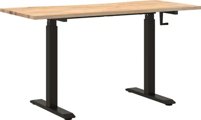 Immagine prodotto di vidaXL Scrivania nera e naturale 140 x 60 cm in legno massiccio di quercia