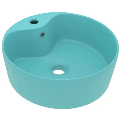 Produktbild von vidaXL Luxus-Waschbecken mit Überlauf Matt Hellgrün 36x13 cm Keramik