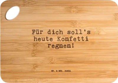 Produktbild von Mr. & Mrs. Panda Schneidebrett Für dich soll's heute... - Transparent - Geschenk, Geburtstagsgeschenk, Freund, Holzbrett, Geburtstag, Holzbrettchen, holzschneidebrett