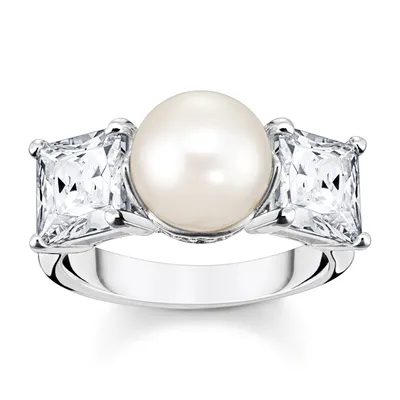 Produktbild von Thomas Sabo TR2408-167-14 Ring Damen Perle mit Weißen Steinen Silber Gr. 52