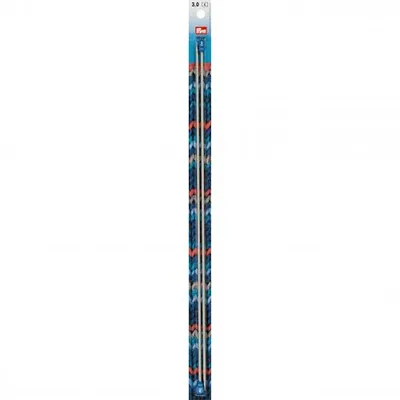 Produktbild von Prym 191474, Einzelspitzen-Stricknadel, Grau, Aluminium, 400 mm, 3 mm, 2 Stück(e)