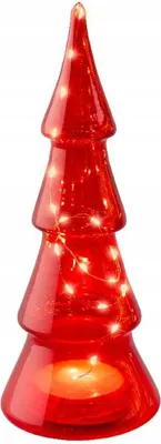 Productafbeelding van Glazen kerstboom met LED-verlichting, 26 cm