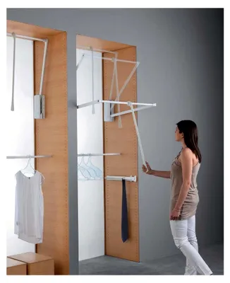 Produktbild von Ausklappbare Kleiderstange, Wandstange, grau, für den Schrank, 77–120 cm
