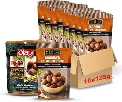 Produktbild von 10x Meinbazar Set Zarte Maronen geschäl, geröstet essfertig Esskastanien gekocht
