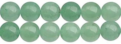 Image de Collier naturel composé de perles rondes d'aventurine verte d'environ 8 mm, à porter autour du cou, longueur 38 cm, environ 46 perles
