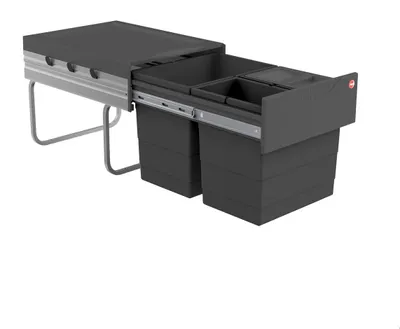 Zdjęcie produktu dla Pojemnik na śmieci Hailo 3642531, model Tandem, ciemnoszary, 2 x 8,5 + 18 litrów