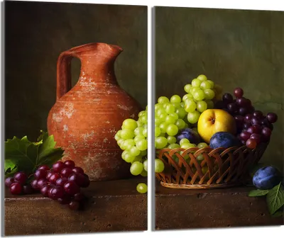 Produktbild von Herdabdeckplatten 2 teilig 30x52 Glaskeramikkochfeld Abdeckung Glas, Obst Stillleben