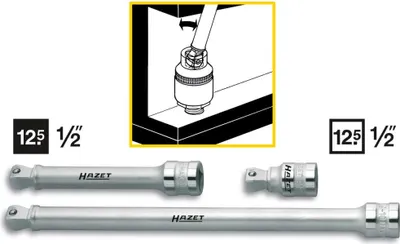 Produktbild von HAZET HAZET 1/2" schwenkbar Steckschlüssel-Verlängerung 123,0 mm