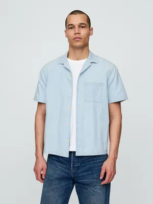 Produktbild von Gap Lässiges Kurzarmhemd aus 100% Baumwolle in Blau, Größe XL