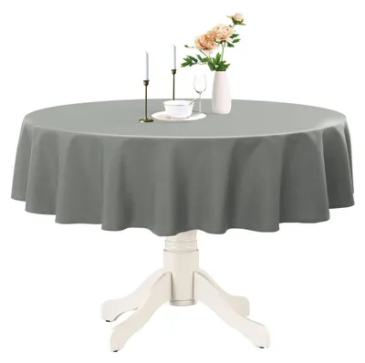Produktbild von Tischdecke rund 180 cm grau abwaschbar wasserabweisend Outdoor Polyester