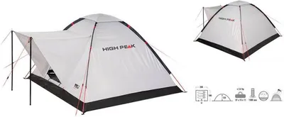 Produktbild von High Peak Beaver 3, Camping, Kuppel-/Iglu-Zelt, 2,6 kg, Weiß