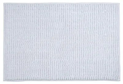 Image de MSV Tapis de bain Tapis de douche Chenille Tapis de bain à poils longs 50x80 cm - Blanc