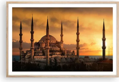 Produktbild von Gerahmtes Poster - Rahmen in heller Eiche - Sonnenuntergang istanbul türkei reise - 91,5x61 cm - Wand Bild - Wanddeko - Wandbilder - Wandposter - Bilderrahmen - Bilder - Kunstdruck - P2NAA91x61-2846