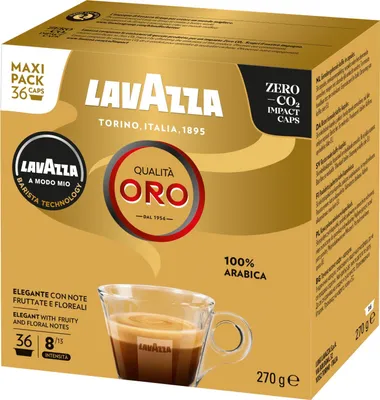 A box of Lavazza coffee capsules.