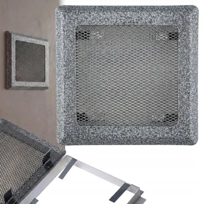 Produktbild von Kaminlüftungsgitter 16 x 16 cm, silberfarben lackiertes Metall