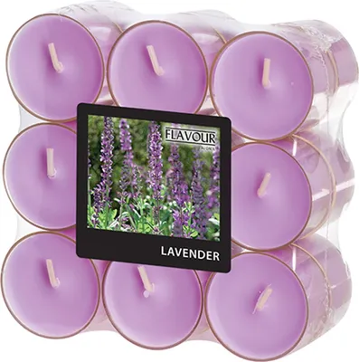 Produktbild von Flavour by GALA 18 "Flavour by GALA" Duftlichte Ø 38 mm · 24 mm violett - Lavender in Polycarbonathülle | Folie (18 Stück)