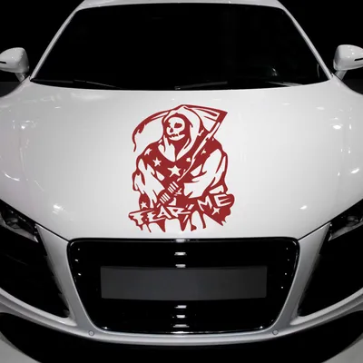 Produktbild von Aufkleber - Autoaufkleber "Fear me" 70cm x 58cm dunkelrot - Tuning Carystyling Heckscheibe Auto
