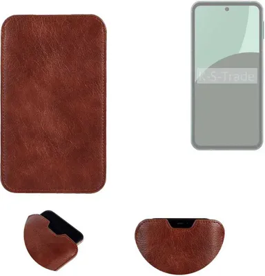 Produktbild von K-S-Trade Schutzhülle Handyhülle kompatibel mit Sharp Aquos Sense9 Handytasche Kunstleder Sleeve in braun