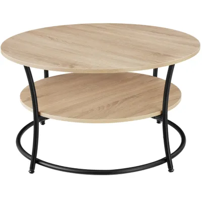Image de Table d’appoint Cromford 80x46cm - Bois clair industriel, Chêne Sonoma