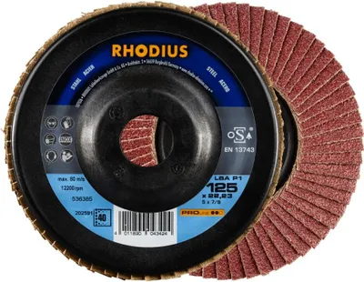 Zdjęcie produktu dla Tarcze listkowe RHODIUS stalowe LSA P1 125 x 22,23 mm 10 szt