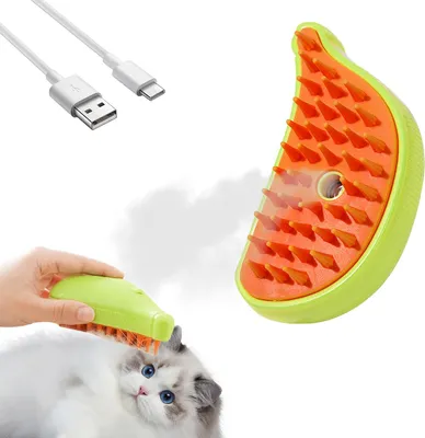 Produktbild von Selbstreinigende 3-in-1 Dampfbürste für Katzen und Hunde - Fellpflegebürste für langes und kurzes Haar
