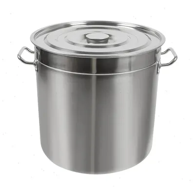 Image de Casserole en acier inoxydable - 50 litres, idéale pour les soupes en restauration - Acier inoxydable 201 - Diamètre 41,5 cm, hauteur 40 cm - Résistante à la chaleur jusqu'à 650°C - Argentée