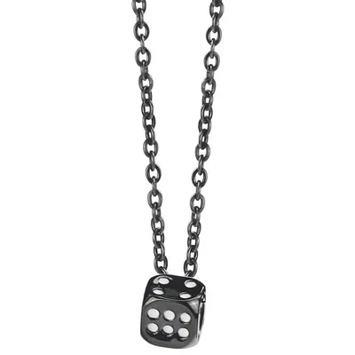 Produktbild von Würfel-Halskette Schwarz - Uni Schmuck KP21643