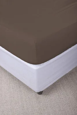 Productafbeelding van Famanu lakens, 25 cm hoog, bruin, 100% katoen, geschikt voor een tweepersoonsbed