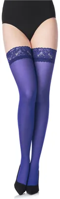 Image de Merry Style Femmes Collants Microfibre 40 DEN avec Dentelle MS 791 (Cobalt-791, XL-XXL (46-50))