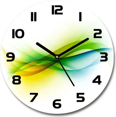Produktbild von Wanduhr aus Glas 30fi Glasbild Glasuhr Gehärtetes Glas - schwarze-zeiger - Waves abstraction