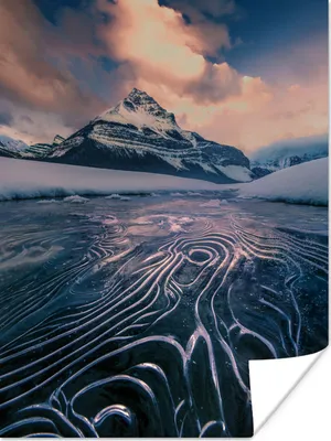 Produktbild von MuchoWow® Poster Winterlandschaft mit Eis bei Sonnenuntergang 30x40 cm - Wandplakat - Poster Kinderzimmer
