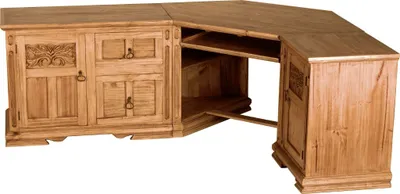 Produktbild von MiaMöbel Schreibtisch Mexico Möbel 218x80x163 cm Landhausstil Massivholz Pinie Honig